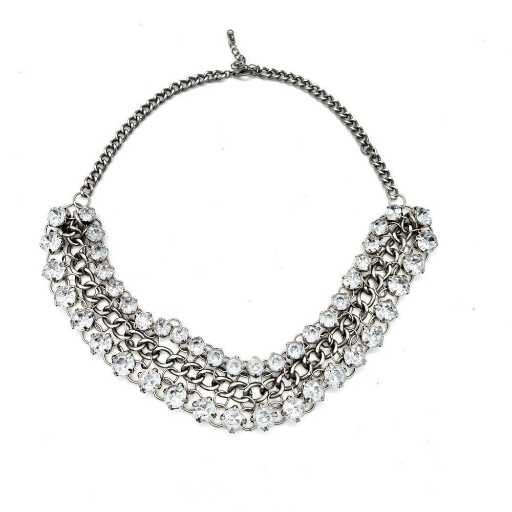 Crystals & Silver-tone Chain Statement Necklace